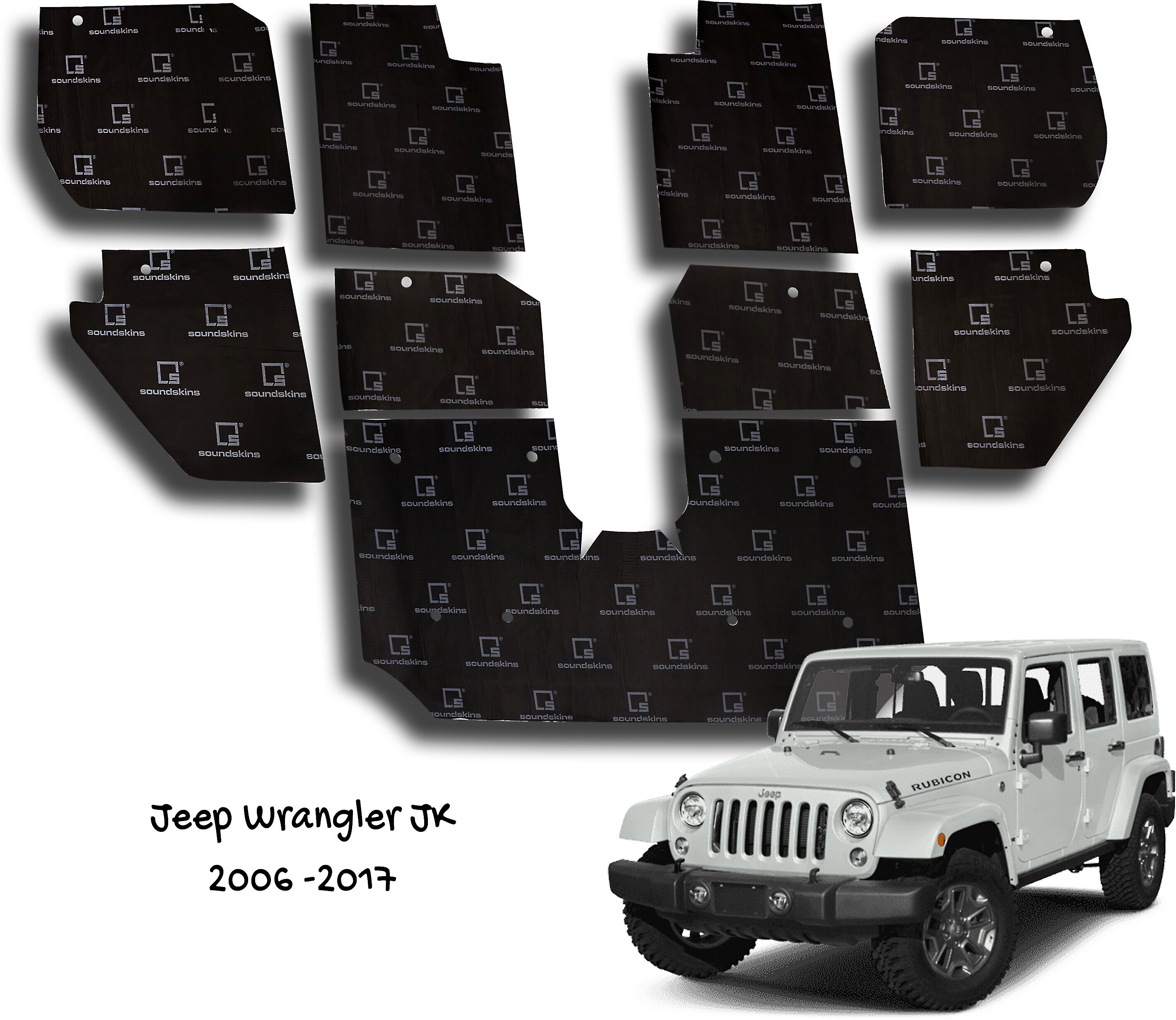 SoundSkins Jeep Wrangler JK Template Kit 9piece sound deadening