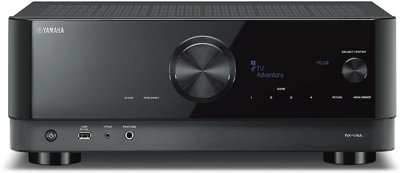 Customer Reviews: Yamaha RX-V4A 5.2-channel home theater receiver with  Wi-Fi®, Bluetooth®, Apple AirPlay® 2, and Amazon Alexa compatibility at  Crutchfield