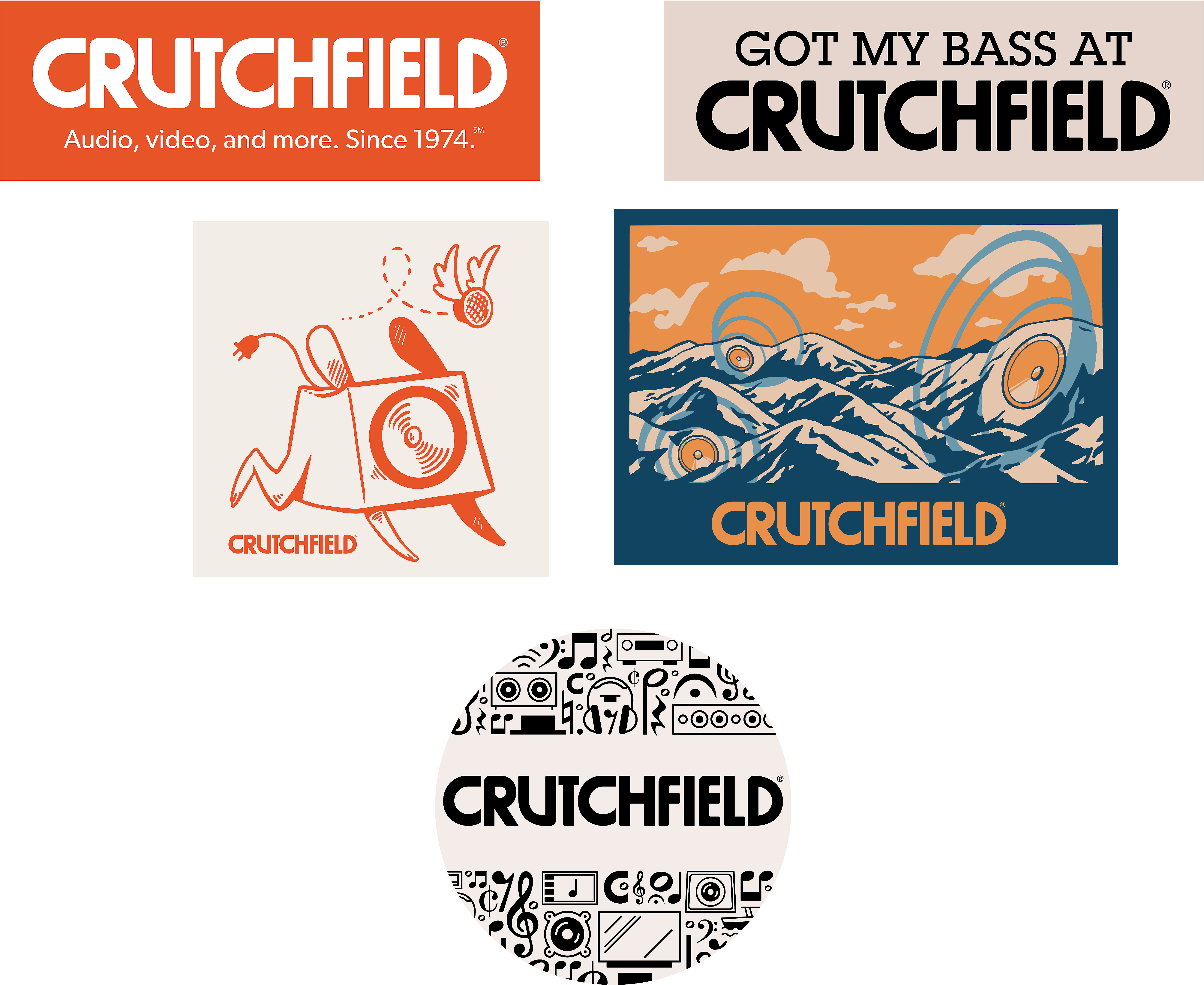 Customer Reviews: Crutchfield Sticker Bundle 5 Stickers (Tan, Red, Navy ...