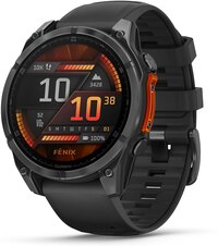Garmin fenix 8 GPS Smartwatch, 47 mm AMOLED Slate Gray with Black Silicone Band
