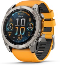 Garmin fenix 8 GPS Smartwatch, 51 mm AMOLED, Sapphire Titanium with Spark Orange Band