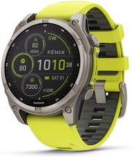 Garmin fenix 8 GPS Smartwatch, 47 mm Solar Sapphire Titanium with Spark Orange Band