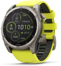 Garmin fenix 8 GPS Smartwatch, 51 mm Solar Sapphire Titanium with Spark Orange Band