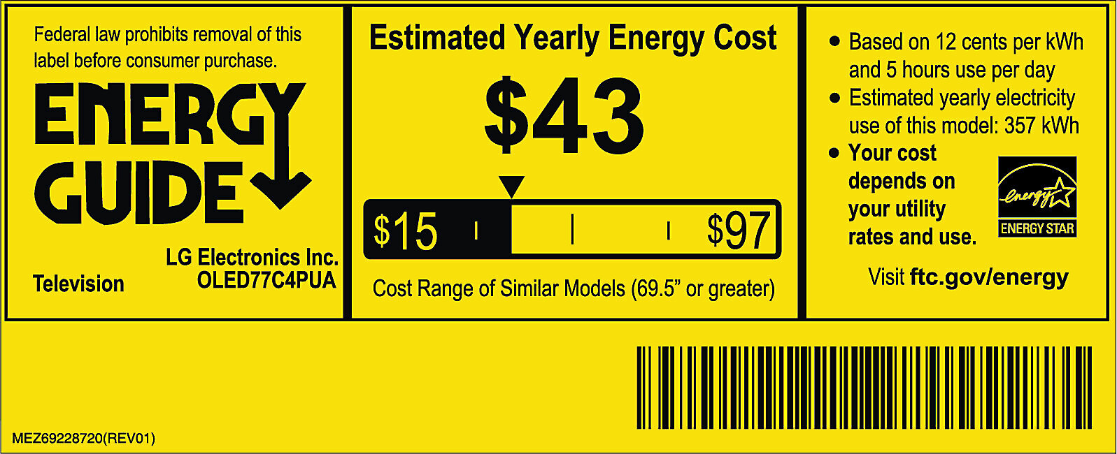 EnergyGuide label