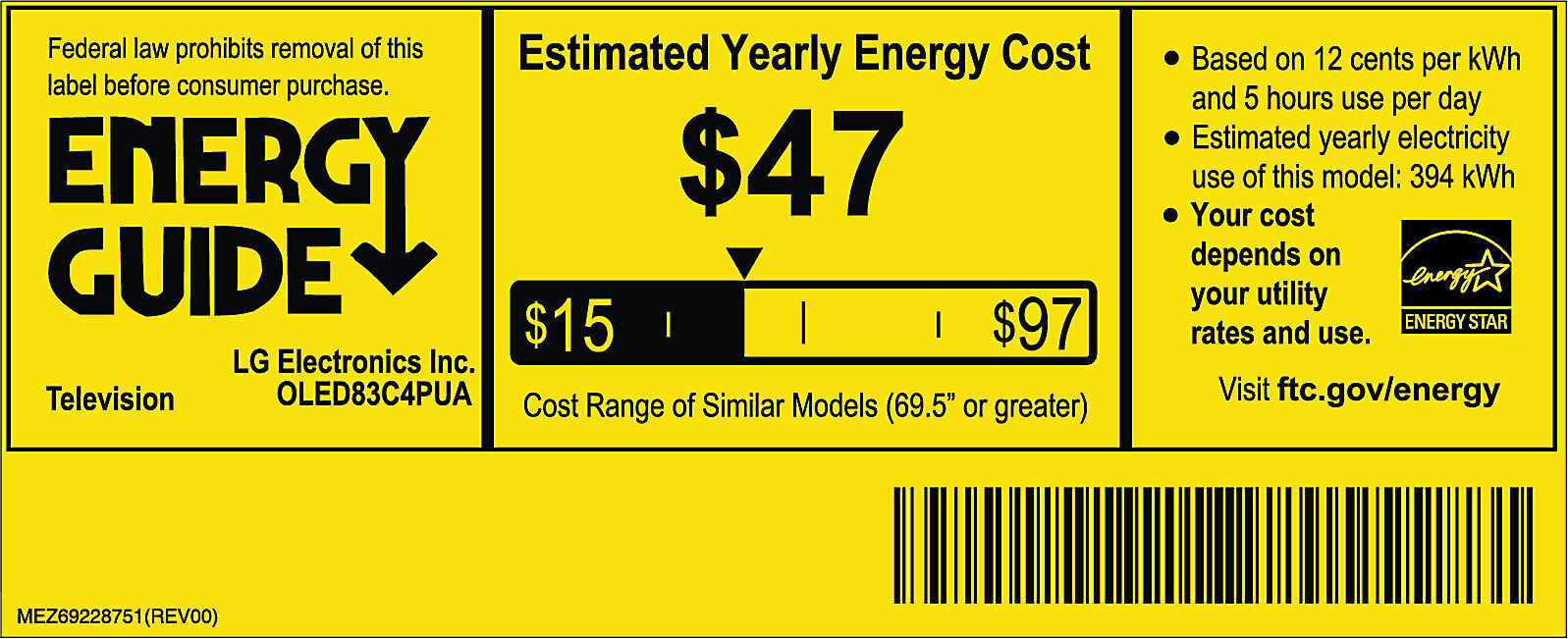 EnergyGuide label