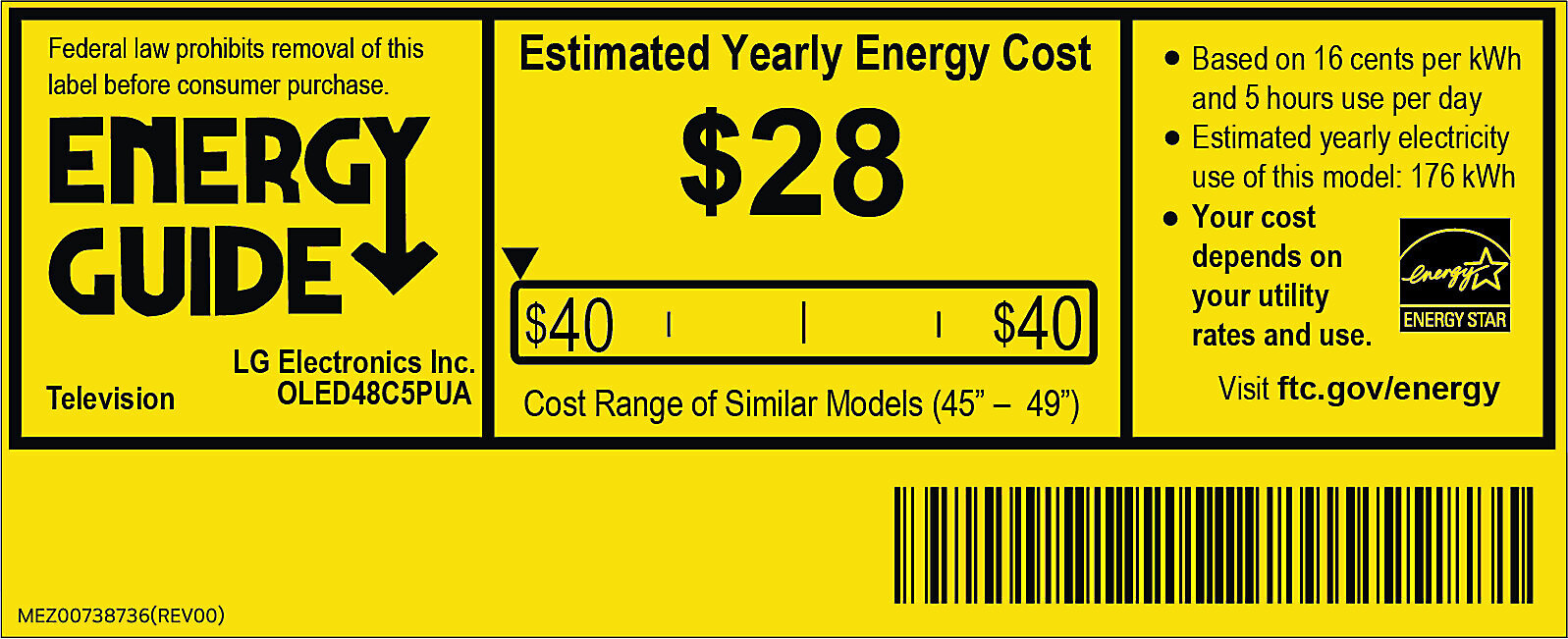EnergyGuide label
