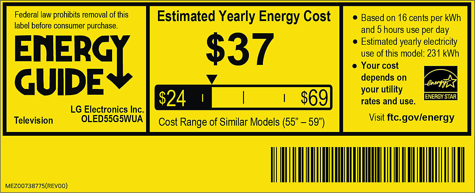 EnergyGuide label