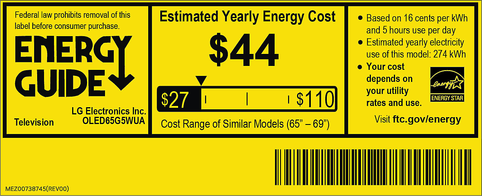 EnergyGuide label