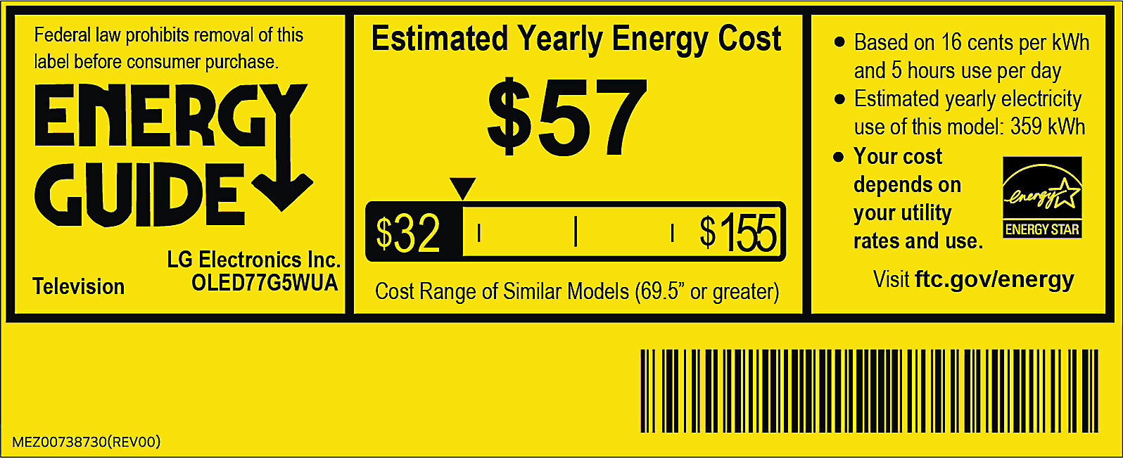 EnergyGuide label