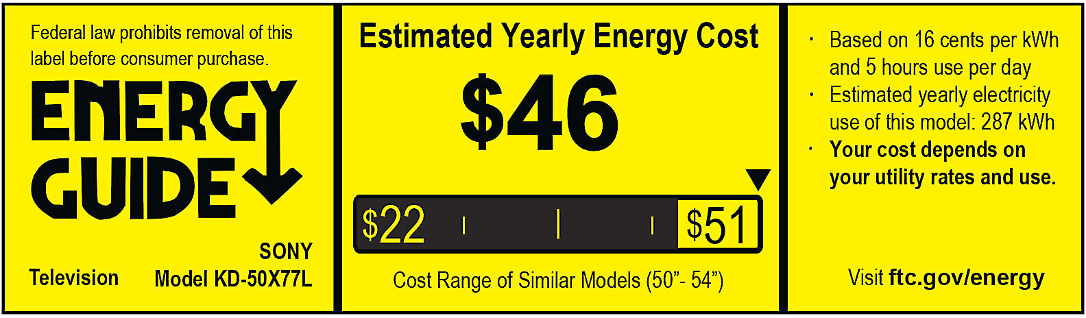 EnergyGuide label
