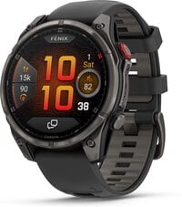 Garmin fenix 8 Pro, 47 mm AMOLED Carbon Gray DLC Titanium Black Pebble Gray Silicone Band