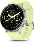 Garmin Venu 4 - 45 MM, Silver with Citron Silicone band