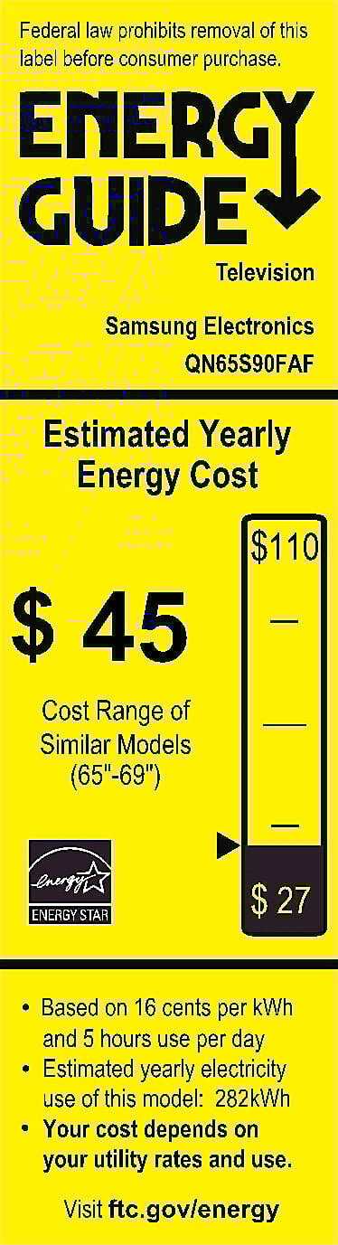 EnergyGuide label